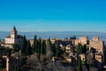 View of the Alhambra from Generalife Gardens Royalty Free Stock Photo