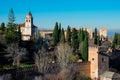 View of the Alhambra from Generalife Gardens Royalty Free Stock Photo