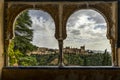 View of the Alhambra north side, Nazaries Palaces, Alcazaba and Generalife. Royalty Free Stock Photo