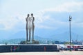 View of Ali and Nino, Statue of Love and Batumi Sea Port