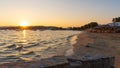 Aliki beach at sunset - Cyclades island - Aegean sea - Aliki Par Royalty Free Stock Photo