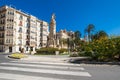 View of alley of palm trees in Alicante Royalty Free Stock Photo