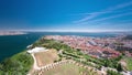 View of Almada city near Lisbon - Portugal timelapse Royalty Free Stock Photo