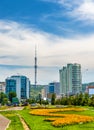 View of the Almaty Television Tower on Kok Tobe mountain -Kazakhstan Royalty Free Stock Photo