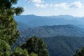 View of almora city from kesar devi on a bright sunny day