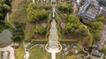 View of Alnwick Gardens with abundant green spaces Royalty Free Stock Photo