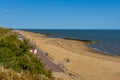 A view along the beach at Clacton on Sea, UK