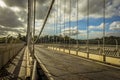 A view along the Clifton Suspension bridge over the River Avon Royalty Free Stock Photo
