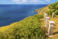 A view along the coast from the Blockhouse viewpoint on the coast of Antigua Royalty Free Stock Photo