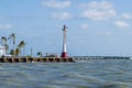 A view along the coast from the port of Belize City, Belize from the sea Royalty Free Stock Photo