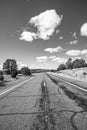 View along empty route 66 in the wilderness of California