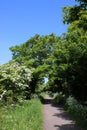 Footpath and cycle path along old railway line Royalty Free Stock Photo