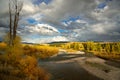 View along the Gros Ventre River in autumn