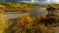 View along the Gros Ventre River in autumn