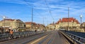 View along the Kirchenfeldbrucke bridge in Bern, Switzerland Royalty Free Stock Photo