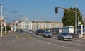 View along Pont du Mont-Blanc bridge in the city of Geneva, Switzerland Royalty Free Stock Photo