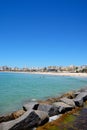 View along Portimao beach, Portugal.