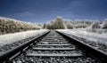 View along the railway tracks, infrared picture