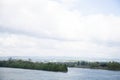 View along the rhine riverbanks and the nature in mainz germany Royalty Free Stock Photo