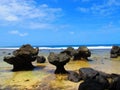 View along the rocky tropical coastline Royalty Free Stock Photo