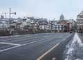 View along the Rudolf Brun bridge in Zurich, Switzerland