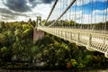 A view along the side of the Clifton Suspension bridge over the River Avon Royalty Free Stock Photo