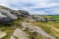 A view along the side of the eastern summit of the Almscliffe crag in Yorkshire, UK