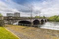 A view along the side of the Gorbals Street Bridge in Glasgow Royalty Free Stock Photo