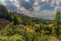 A view along the side of the medieval city of Todi, Umbria, Italy