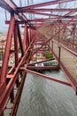 View along the top of the Vizcaya Bridge. Biscay, Basque Country, Spain Royalty Free Stock Photo