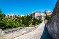 A view along the two tier Roman bridge in Gravina, Puglia, Italy