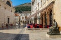 A view along Ul. Pred Dvorom at the Rectors Palace, Dubrovnik, Croatia Royalty Free Stock Photo