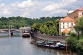 View along Vltava River, Prague.