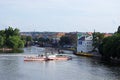 View along Vltava River, Prague.