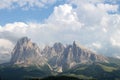 View of the Alpe Siusi with the massif of the Sasso Lungo