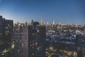 View from Alphabet City to Midtown Manhattan in NYC in the evening. Skyline of East side of Manhattan Royalty Free Stock Photo