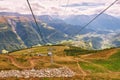 view of alpine mountain valley, Bellwald, Valais, Switzerland Royalty Free Stock Photo