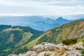 View of Alpine valley from The Kehlsteinhaus, Berchtesgaden National Park Royalty Free Stock Photo