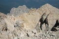 View of the alpinistic way to Vetta Occidentale of Corno Grande, 2912 meters in Abruzzo