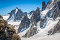 View on the Alps from the Aiguille du Midi , Chamonix. Royalty Free Stock Photo