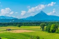 View of the alps from the Hellbrunn palace near Salzburg, Austria....IMAGE