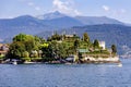 View of the Alps and Lake Maggiore and the Italian Isola Bella Royalty Free Stock Photo