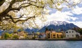 View on Alps mountain and Interlaken town on spring in Switzerland