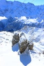 View of Alps from Schilthorn. Bernese Alps of Switzerland, Europe. Royalty Free Stock Photo