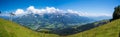 Panoramic view of Wilder Kaiser in the Alps in Tirol, Austria