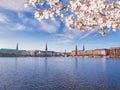 View of Alster Lake in Hamburg