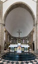 View of the altar in the Abbey Sainte-Croix in Quimperle in Brittany