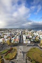 View from the altitude of the city of Reykjavik
