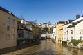 Alzette River and Grund Quarter in Luxembourg City Royalty Free Stock Photo