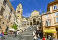 View of the Amalfi Cathedral and tower in Amalfi Italy